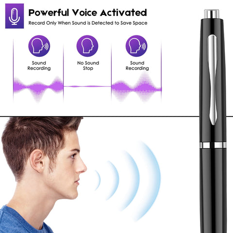 RONY Portable Digital Voice Recorder - 32GB Voice Activated Recorder with MP3 USB Playback - Audio Recording Device for Lectures Meetings Classes