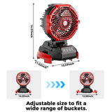 Portable Outdoor Misting Fan, Bucket Top Portable Fan, Battery Powered with 4 Fan Speeds & 4 Mist Settings for Camping, Tailgating, and Beach（Red）