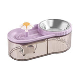 2 In 1 Cat Water Fountain With Automatic Cat Feeder ,3L Dog Water Bowl Dispenser Pet Food Feeder