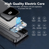 10,000mAh Portable Charger with Built-in Cables,22.5W Fast Portable Charger Power Bank with USB-C, Battery Pack with LED Display Compatible with iPhone and Android Phone,Hiking,Travel Essentials