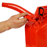 5 Gallon 20L Metal Gas Tank Can (US Stardard) Gas Can Power Emergency Backup Tank with Flexible Spout Red