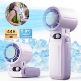 Portable Handheld Turbo Fan with Ice Cooler Technology – 199-Speed High-Speed Cooling Fan Up to 44 Working Hours Type-C Fast Charge Ultra-Quiet & Lightweight, Gray