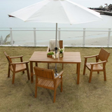 Dining Table Set for 4 with Chairs,5 Piece Outdoor Furniture for Weather Patio Lawn Garden Backyard,Wood Color23