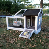 Rabbit Hutch Wooden Bunny Cage Rabbit Cage Outdoor Indoor Bunny Hutch Rabbit House on Wheels Small Animal Cage with 3 Urine Baffles