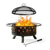Aoxun Fire Pit for Outside 30 inch Outdoor Wood Burning Firepit Large Steel Firepit Bowl for Backyard Bonfire Patio