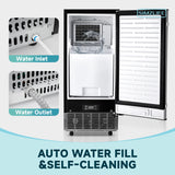 Simzlife 80lbs/24H Undercounter Commercial Ice Maker, Freestanding/Built-In Ice Machine with Clear Cube