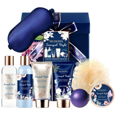 MS.DORYA Spa Gift Set for Women, Mother's Day Gift, Lavender & Chamomile Scent, 8 Pcs