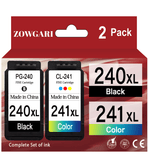 240XL Ink Cartridges for Canon Ink 240 and 241 PG-240XL CL-241XL for Canon Pixma MG3620 MG3600 MG3120 TS5120 TS5100 MG4220 MG3520 MG2120 MX452 MX472 MX512 Printer(1 Black, 1 Tri-Color)