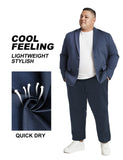 Ohebi Men’s Big & Tall Casual Pants 3XL-6XL – Anti-Slip Zipper Pockets, Quick-Dry Elastic Waist, Lightweight & Breathable for Summer, Commuter lounge & Travel