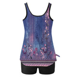 Maqroz Women's Tankini Suits 2025 Tummy Control Swimsuit Two Piece Graphic Bathing Suit Tank Top with High Waisted Boyshorts Two Piece Swimsuits for Women Traje De Bano Para Mujeres On Clearance