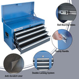 8-Drawer Rolling Tool Chest w/Stainless Top & Sliding Drawers - Heavy-Duty Garage Workbench w/Wheels