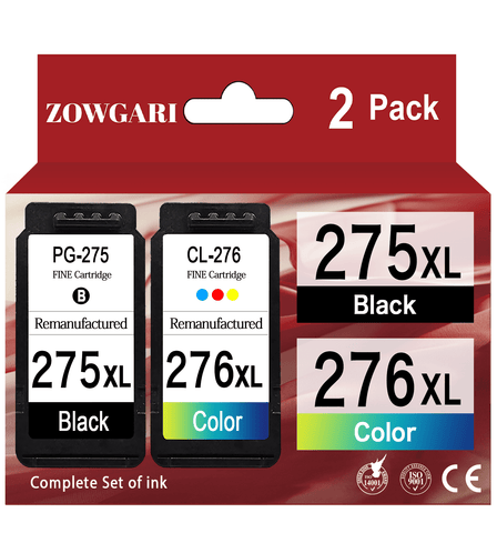 275XL Ink Cartridges for Canon Ink 275 and 276 use with Pixma TS3522 TS3520 TS3500 TR4722 TR4720 TR4700 printers (Black, Tri-Color)