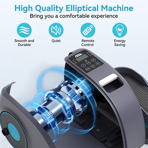 TCISA Under Desk Elliptical Machine,Electric Ellipse Leg Exerciser for Seniors,Remote Control & 10 Adjustable Speeds,Manual & AUTO Mode,Black