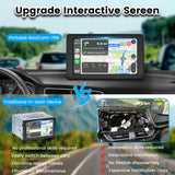 Portable Car Stereo Wireless Carplay Android Auto,7 Inch Touch Screen Car Radio with Bluetooth Hands-Free/Mirror Link/Maps Navigation/Voice Control/TF Card/AUX,for Cars, Trucks, SUVs