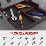 Rolling Creeper Garage/Shop Seat, Soft Padded Mechanic Stool with Segmented Tool Tray Storage, Heavy-Duty Garage Roller Seat with 4 Universal Casters, 330 LBS Capacity