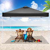 SANOPY 10'x10' EZ Pop Up Canopy with Top Vent, Large Commercial Tent, Waterproof and Sunproof with 4 Removable Sidewalls, Suitable for Weddings come with 4 Sandbags (Black)