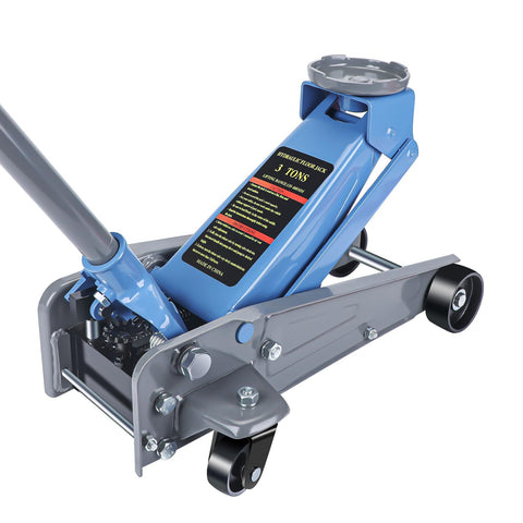 3-Ton Low-Profile Hydraulic Floor Jack - Aluminum Steel Car Jack w/Wheels 5.31"-18.11" Lift for Sedans/SUVs/Trucks