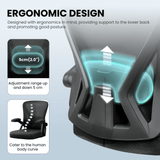 CoolHut Office Chair, Ergonomic Home Computer Desk Chairs, Comfy Breathable Mesh Chair with Adjustable Lumbar Support Flip-up Armrests, Black, 300lbs