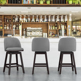 Dycanpo Swivel Bar Stools Set of 3, 26" Counter Stools with Back & Footrest for Kitchen, Gray