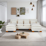 Sectional Couches for Living Room, U Shaped Couches Sectional Sofa with Double Chaise, Black Sofa Couch Sectional Couch for Apartment, Living Room Couch, Belge