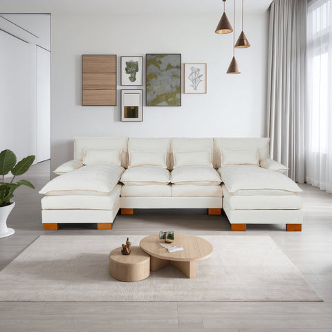 Sectional Couches for Living Room, U Shaped Couches Sectional Sofa with Double Chaise, Black Sofa Couch Sectional Couch for Apartment, Living Room Couch, Belge