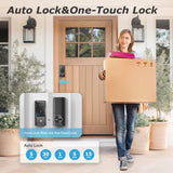 SANOPY G6 Smart Deadbolt Door Lock with Keypad, Built-in WiFi, Fingerprint Door Lock, Keyless Entry Electronic Dead Bolt, Auto Lock&One Touch Lock, App Control, Black