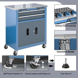 8-Drawer Rolling Tool Chest w/Stainless Top & Sliding Drawers - Heavy-Duty Garage Workbench w/Wheels