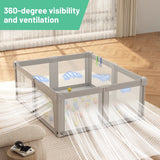 Baby Playpen,73.6x61 Inch Baby Gate Foldable Playpens for Babies and Toddlers,Extra Large Baby Fence Playpen with Door Play Yard for Indoor and Outdoor Play Pen,Light Gray