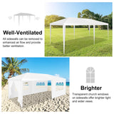 SANOPY 10x20 Party Tents with 6 Removable Sidewalls, Outdoor Waterproof Shade Canopy Tent for Weddings and Events, White 12x-1