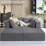 YINIX Corduroy Sectional Sofa,  U-Shaped Couch for Living Room, Apartment, Office,Grey