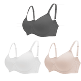 3PC Pack Women Push Up Bra Everyday Underwear Comfortable Lingerie Bralette with Support Anti-Sag