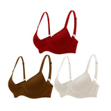 3PC Pack Women Push Up Bra Everyday Underwear Comfortable Lingerie Bralette with Support Anti-Sag