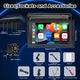 Portable Car Stereo Wireless Carplay Android Auto,7 Inch Touch Screen Car Radio with Bluetooth Hands-Free/Mirror Link/Maps Navigation/Voice Control/TF Card/AUX,for Cars, Trucks, SUVs