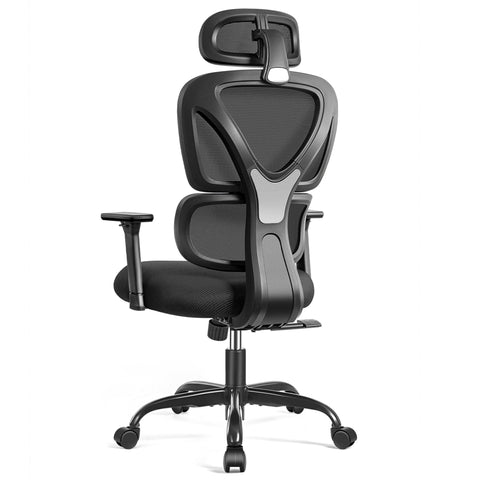Coolhut Ergonomic Office Chair, High Back Adjustable Computer Desk Chair with Lumbar Support, 300lb, Black
