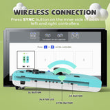 Wireless Switch Controllers Compatible With OLED/Lite, Support Wake-up and 6-Axis Gyro With Wrist Straps (Green and Blue)