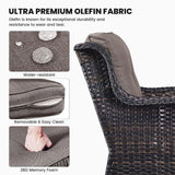 Bellefurn Patio Wicker Chairs Set of 2,High Back Outdoor Rattan Patio Chairs Outdoor Conversation Set for Garden Backyard Proch Deck