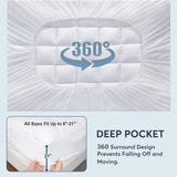 Thinway Twin Mattress Topper, Cooling, Extra Thick, Pressure Relief, 400TC, 8-21" Deep Pocket, Sensitive Skin, 39x75 Inches White