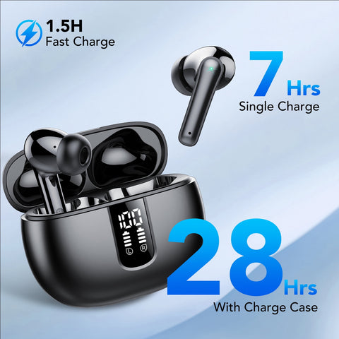 2025 NEW Wireless Earbuds, Bluetooth 5.3 Headphones in Ear 40H Playtime, Ear Buds Deep Bass, Bluetooth Earbuds Built-in HD Mic, IPX7 Waterproof,Touch Control, Portable Design Earphones