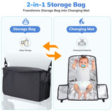 SACVON Toddler Stroller Wagon for 4 Kids with Cooler Bag,Parent Organizer,5-Point Harnesses,Black