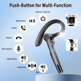 Bluetooth Headset, Single-Ear Bluetooth Earpiece with ENC Mic with HiFi Stereo Sound, 72 Hours Talking Time Wireless Headset V5.3 with 400mAh Charging Case for iOS Android Cell Phones, Black
