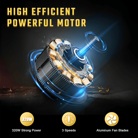 Rocyis 30 Inch Industrial High Velocity Drum Fan - 3 Speed 13000 CFM Air Circulation High Velocity Fan for Factory, Warehouse, and Commercial (Black)