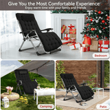Zero Gravity Chair,VECUKTY Patio Lawn for Indoor and Outdoor Chairs ,500lbs Oversized XL 29IN Ergonomic Lounge Folding Reclining Chair,Black