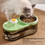 2 In 1 Pet Water Fountain + Cat Feeder, 3L Pet Water Dispenser for Cat Dog Food Bowl Bottle