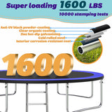 Mersco 14FT Trampoline for Kids Adults with Mulifunctional Target Cloth, Indoor & Outdoor Recreational Trampolines with Enclosure Net and Ladder,Easter,Birthday Gift for Kids, Loading 1600Lb,Blue