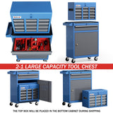Tool Chest 7-Drawer | 40'' Large Rolling Tool Chest with Wheels | Detachable Top Metal Tool Box | Garage Storage Cabinet for Repair Room,Warehouse | Rolling Tool Box with Hooks,Liners,Tray Divider
