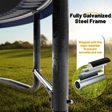 Mersco Safety 16ft Trampoline for 10 Kids Adults Outdoor 1800Lbs Trampoline with Basketball Hoop Enclosure Net Storage Bag Blue