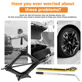 Car Jack Kit Scissor Jack for Car 2 Ton (4409 lbs) Tire Jack Tool Kit Universal Car Emergency Kit with Lug Wrench Tire Changing Kit for Car SUV