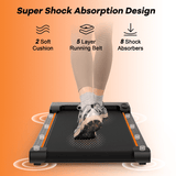 YRUN Walking Pad Under Desk Treadmill with Remote Control and LED for Home/Office, 2.5HP Brushless Motor Compact Walking Jogging Machine Portable Treadmill