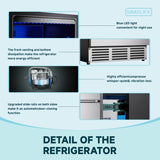 Simzlife 24 Inch Under Counter Refrigerator, Outdoor Refrigerator with Double Drawer for Patio & Kitchen, Weatherproof Outdoor Fridge in Stainless Steel, Beverage Cooler for Home & Commercial Use