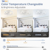 xsd1 Zardon 20" Modern Ceiling Fan with Light and Remote Control & App Control